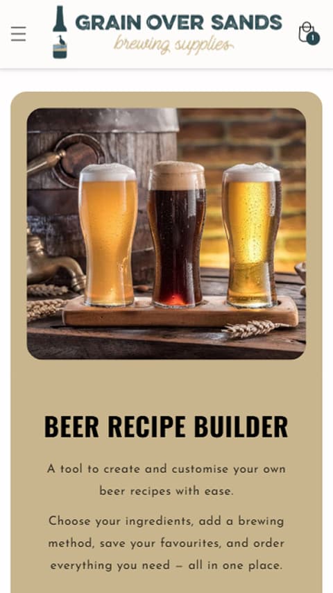 Grain Over Sands Recipe Builder